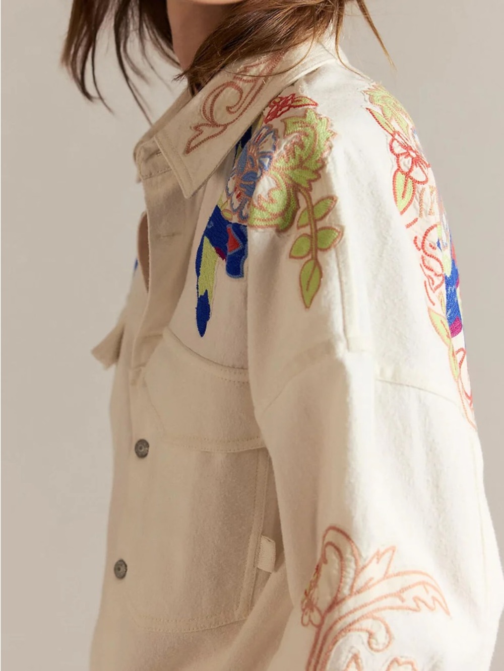 Free People We the Free Take Flight Embroidered Shirt- Sold Out - Picture 4 of 9